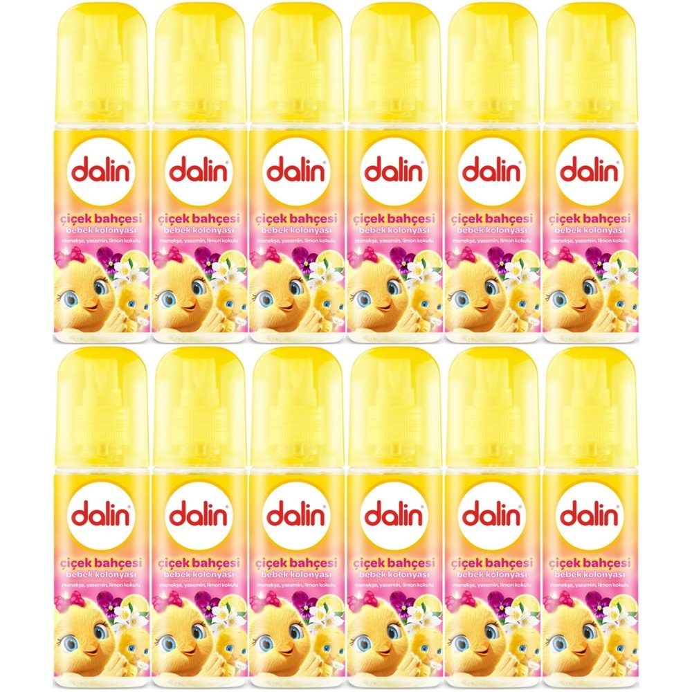 Dalin Bebek Kolonyası 150ML Çiçek Bahçesi (Menekşe-Yasemin-Limon Kokulu) (12 Li Set)