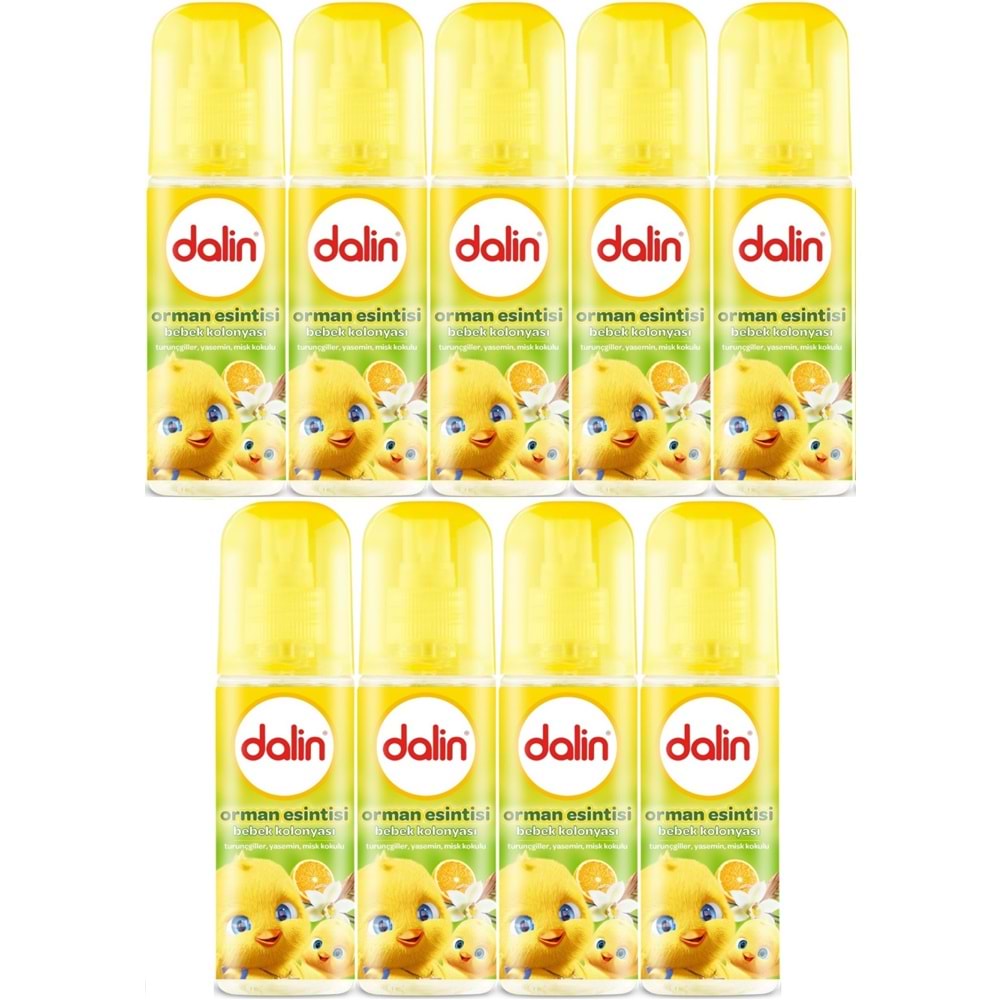 Dalin Bebek Kolonyası 150ML Orman Esintisi (Turunçgiller-Yasemin-Misk Kokulu) (9 Lu Set)