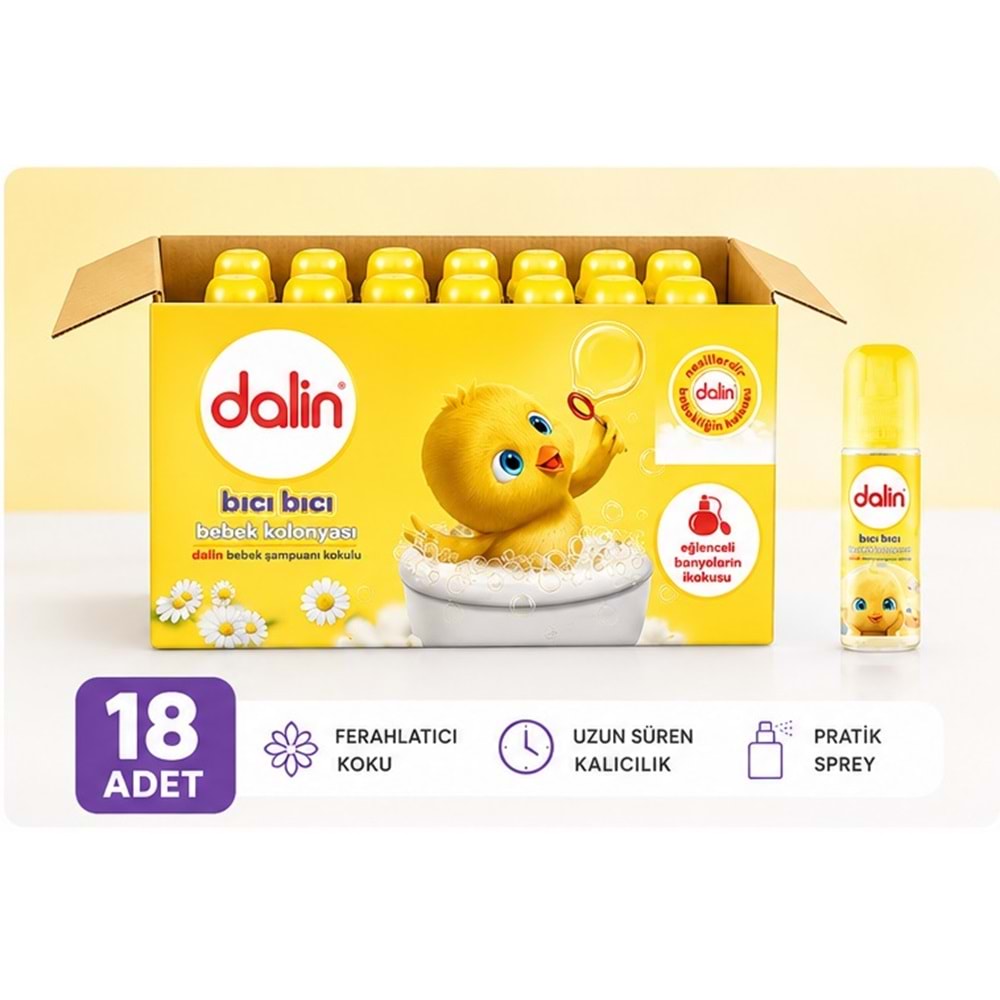 Dalin Bebek Kolonyası 150ML Klasik (Bıcı Bıcı Kokusu) (18 Li Set)