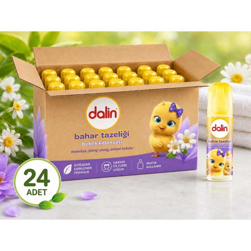 Dalin Bebek Kolonyası 150ML Bahar Tazeliği (Manolya-Ylang,Ylang-Amber Kokulu) (24 Lü Set)