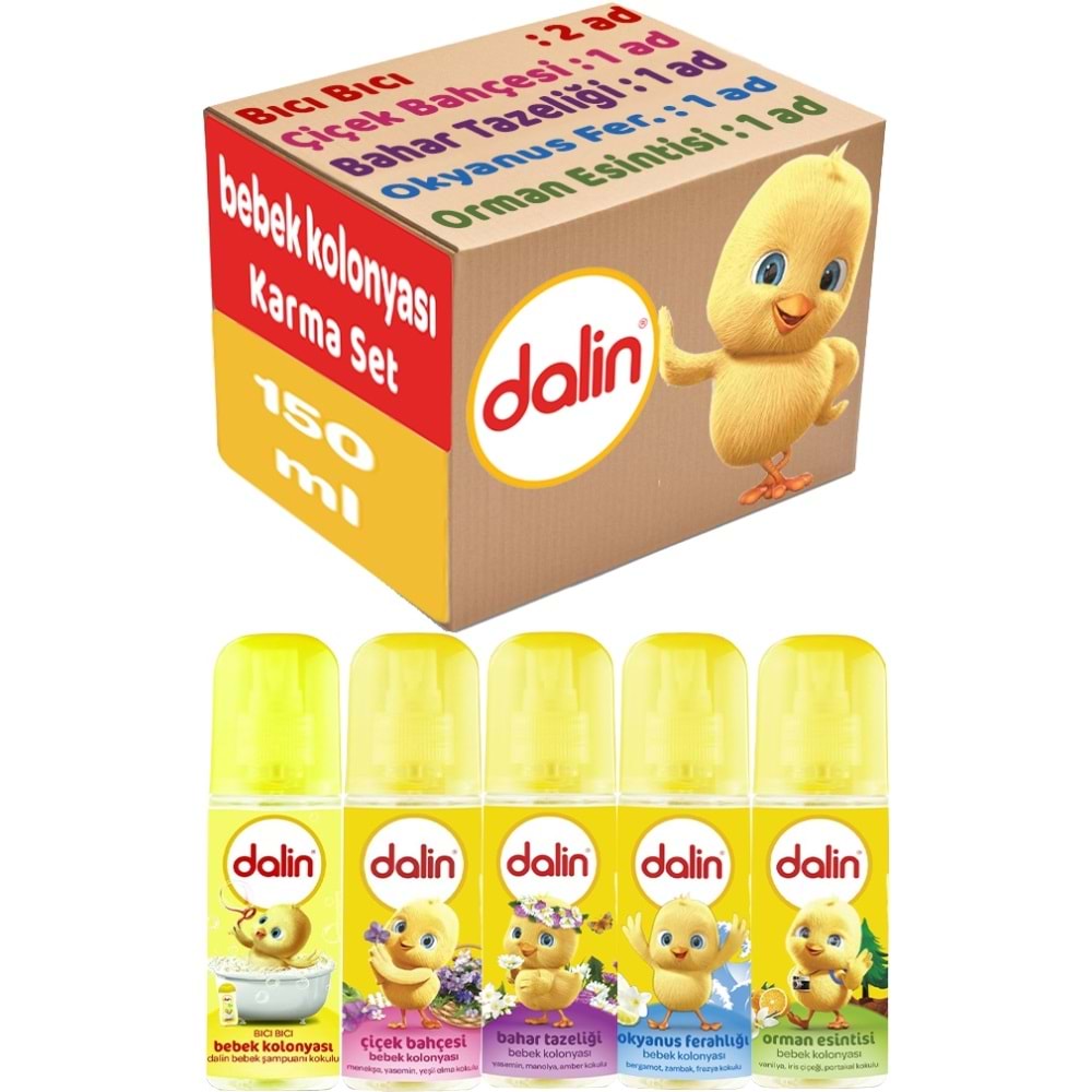 Dalin Bebek Kolonyası 150ML (Bıcı Bıcı-Orman-Çiçek-Deniz-Bahar) Karma 6 Lı Set