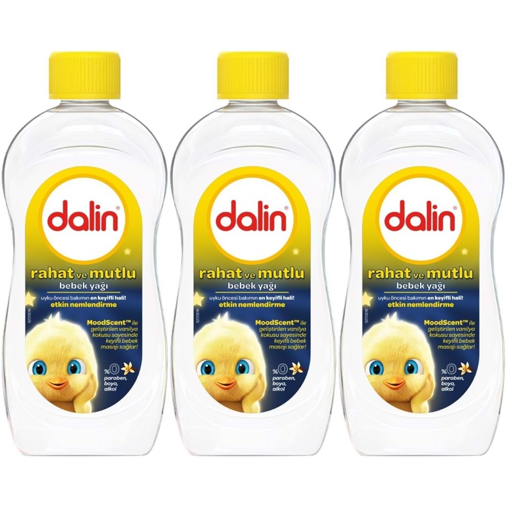 Dalin Bebek Yağı 300ML Rahat ve Mutlu Vanilya Kokulu Nemlendirici (3 Lü Set)