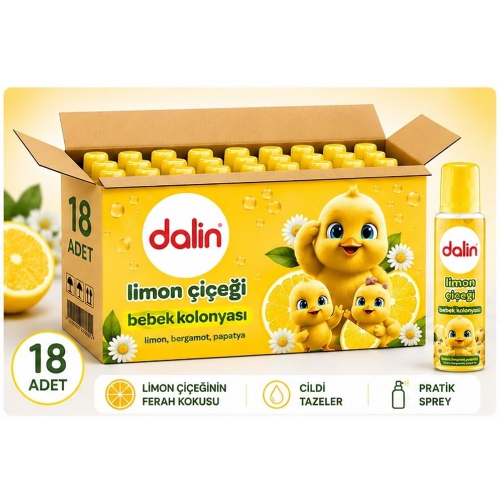 Dalin Bebek Kolonyası 150ML Limon Çiçeği (Limon-Bergomat-Papatya) (18 Li Set)