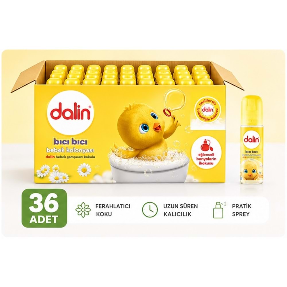 Dalin Bebek Kolonyası 150ML Klasik (Bıcı Bıcı Kokusu) (36 Lı Set)