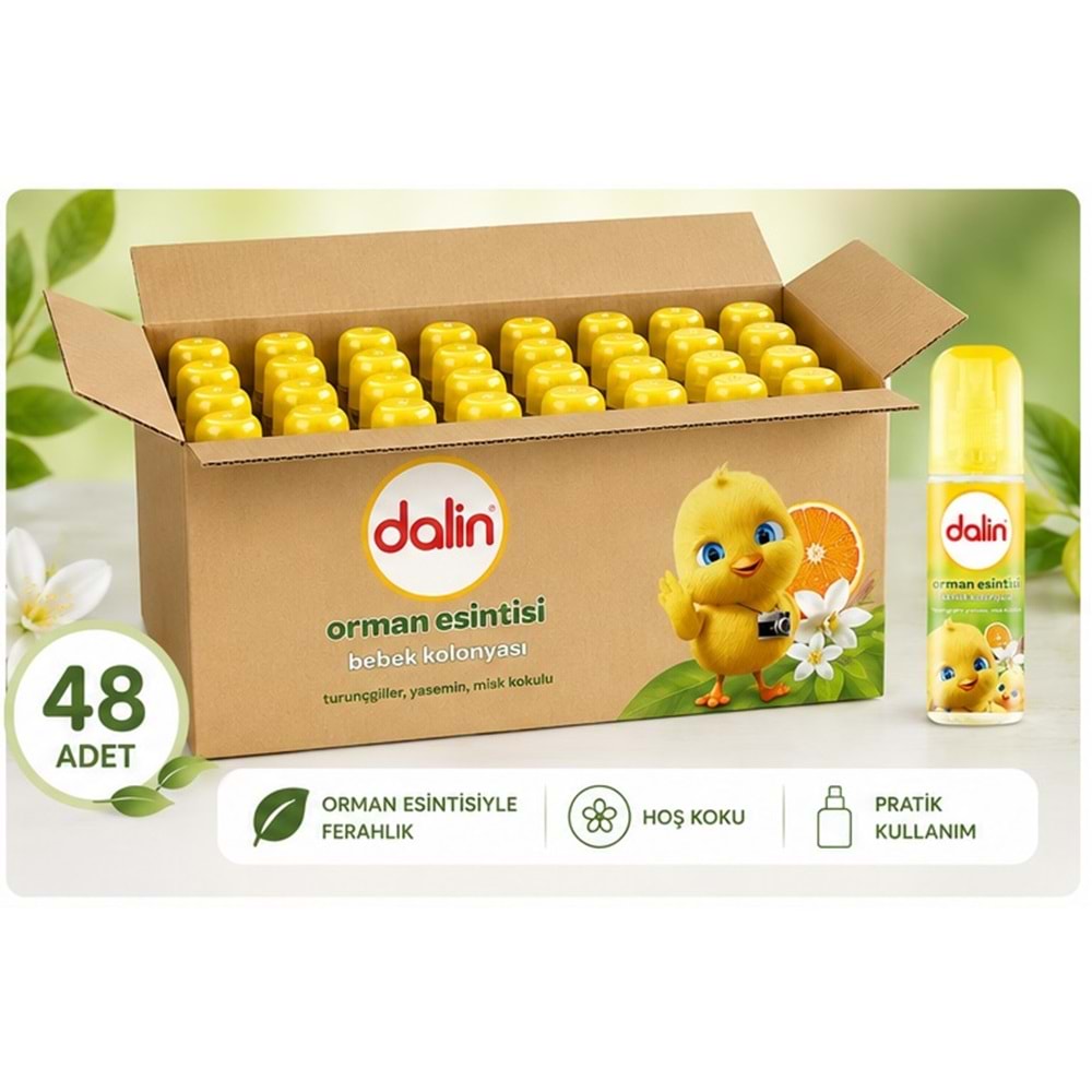 Dalin Bebek Kolonyası 150ML Orman Esintisi (Turunçgiller-Yasemin-Misk Kokulu) (48 Li Set)