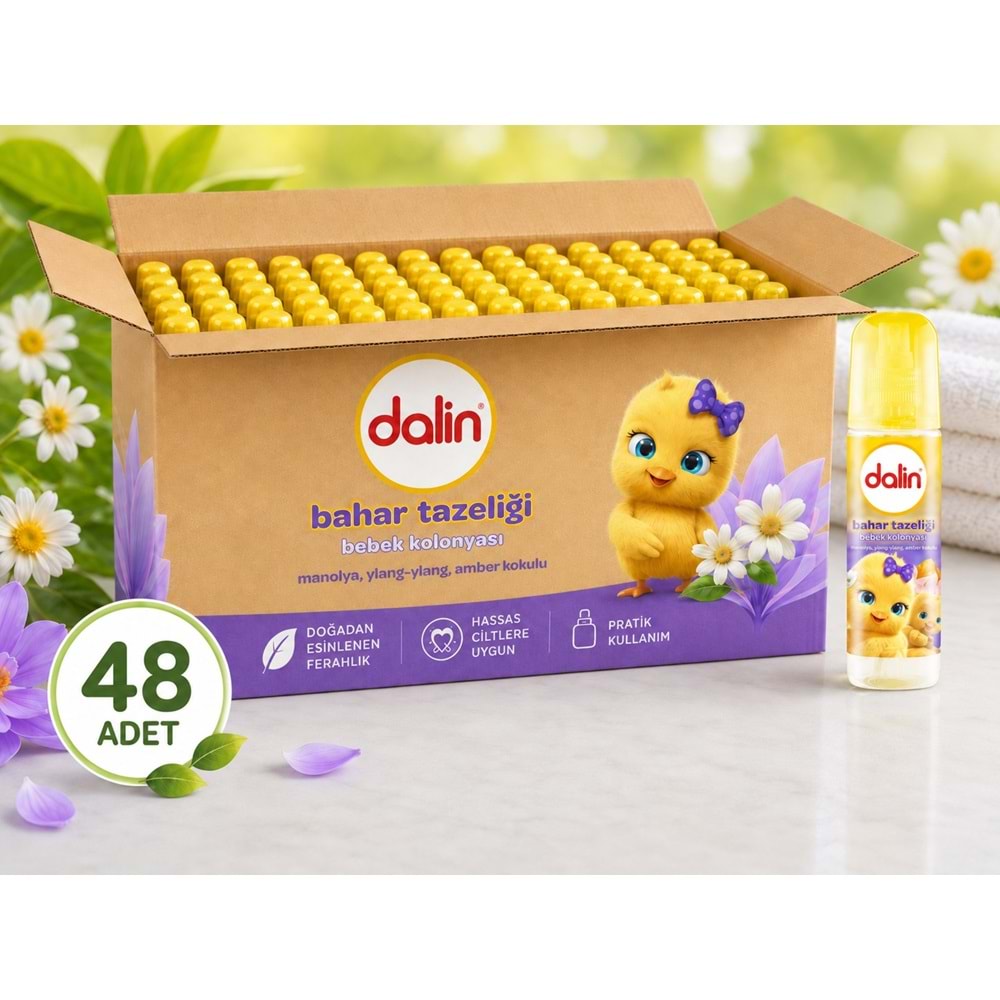 Dalin Bebek Kolonyası 150ML Bahar Tazeliği (Manolya-Ylang,Ylang-Amber Kokulu) (48 Li Set)