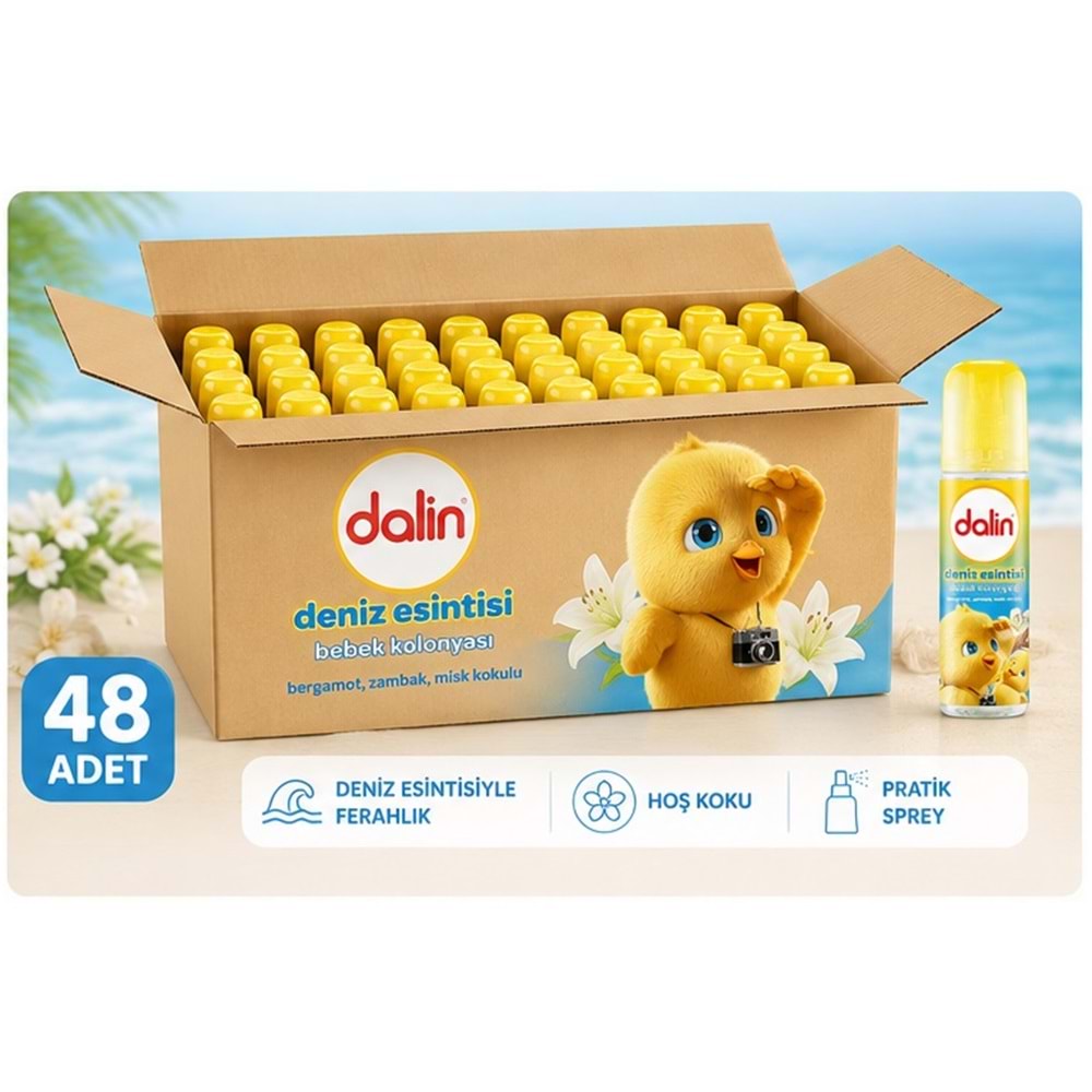 Dalin Bebek Kolonyası 150ML Deniz Esintisi (Bergomat-Zambak-Misk Kokulu) (48 Li Set)