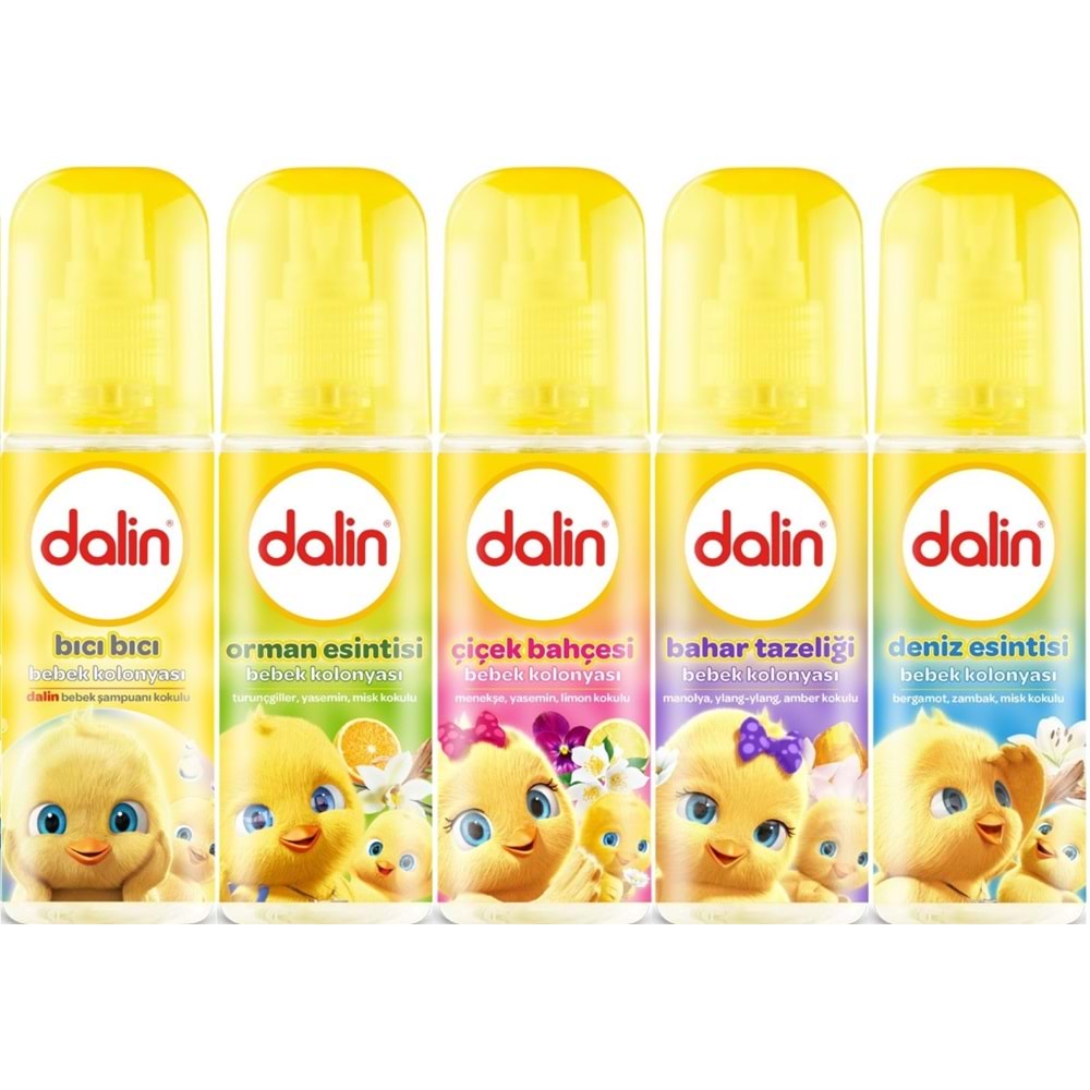 Dalin Bebek Kolonyası 150ML (Bıcı Bıcı-Orman-Çiçek-Bahar-Deniz) Karma 5 Li Set