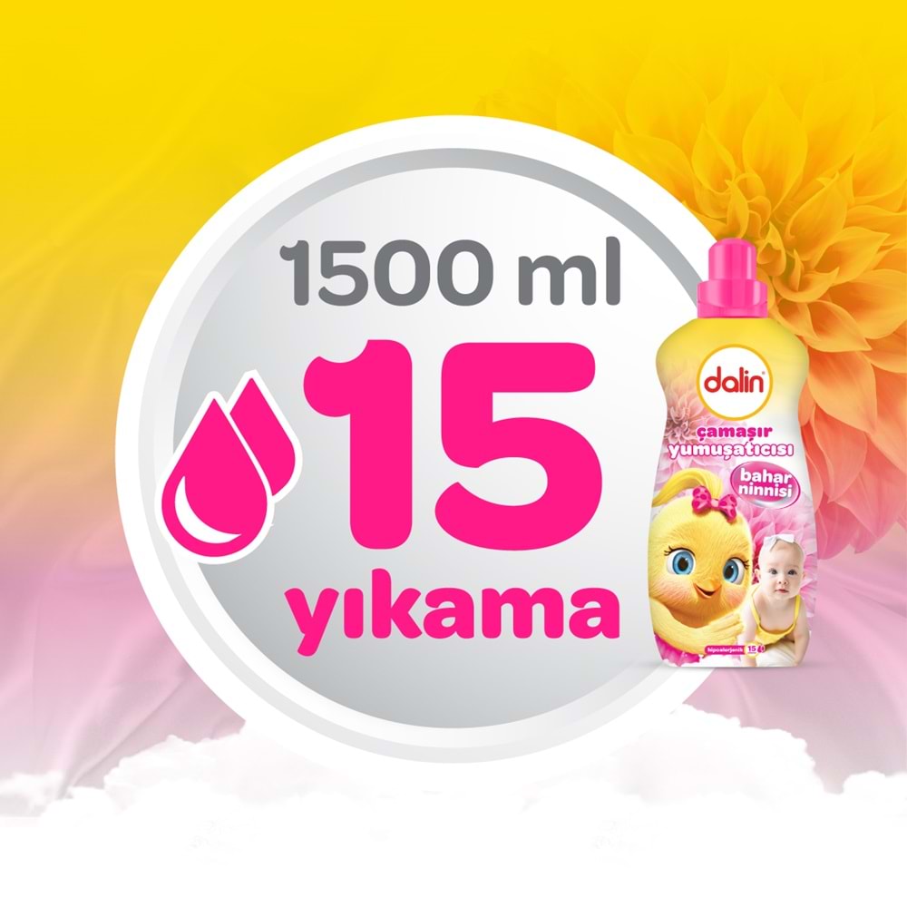 Dalin Çamaşır Yumuşatıcı 1500ML Bahar Ninnisi (6 Lı Set) (Bebeklere Özel)