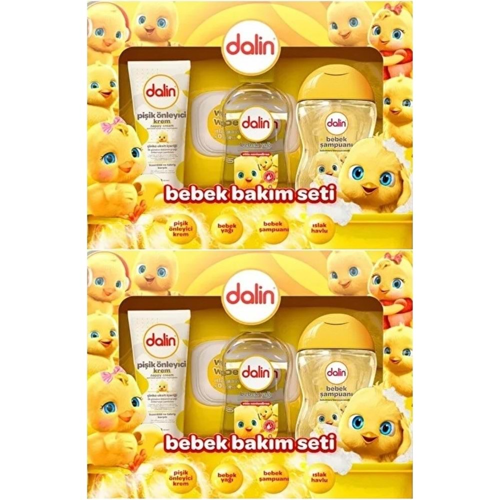 Dalin Bebek Bakım Seti 4 Parça (Kutulu) Yenidoğan Seti (Karma 2 Li Set)