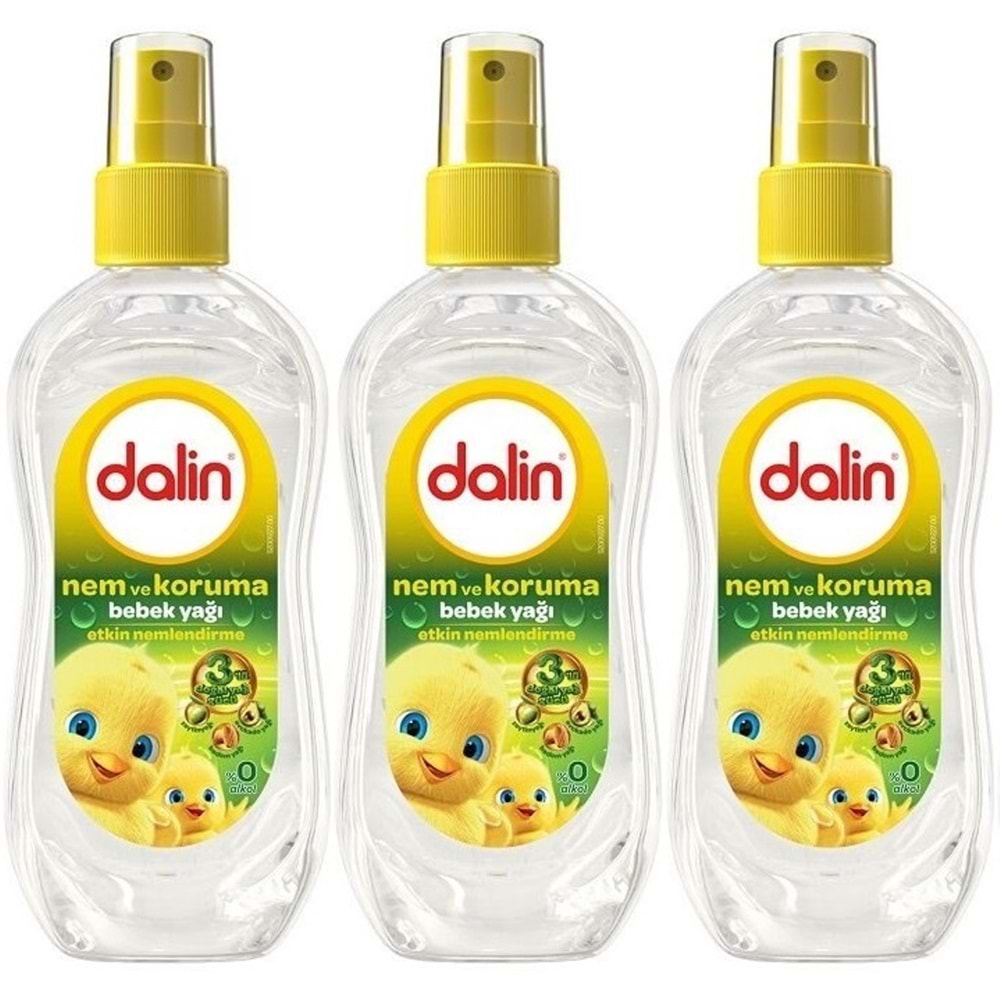 Dalin Bebek Yağı 200ML Sprey Nem ve Koruma (3 Lü Set)