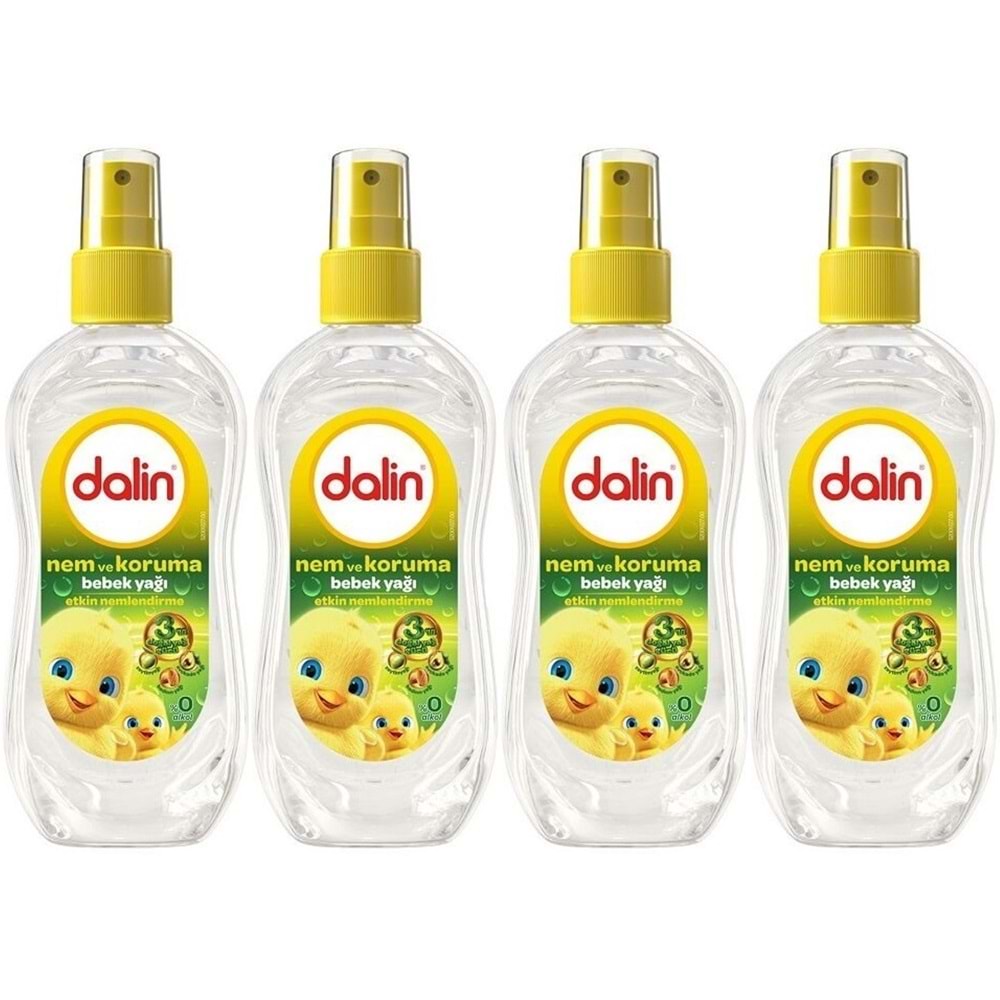 Dalin Bebek Yağı 200ML Sprey Nem ve Koruma (4 Lü Set)