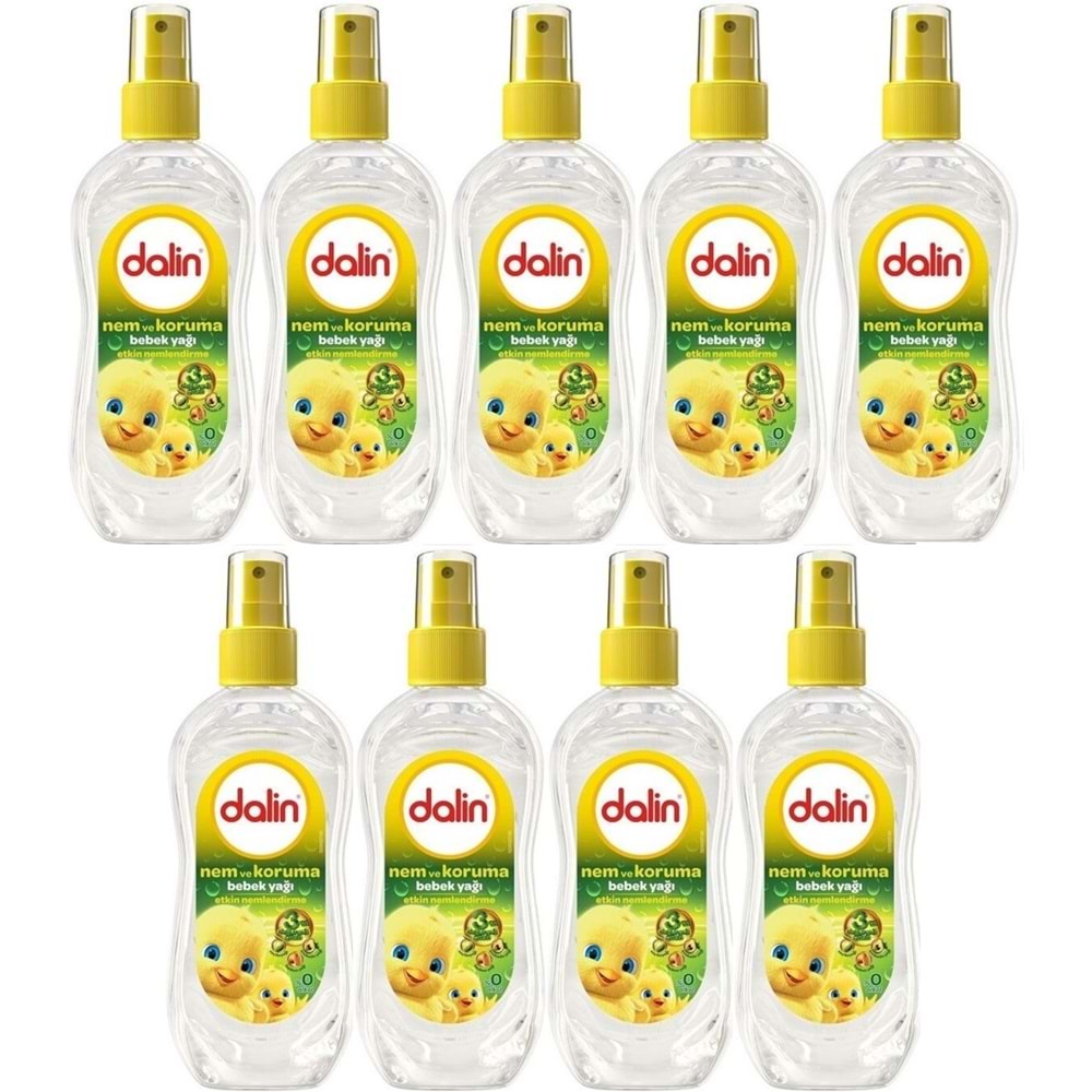Dalin Bebek Yağı 200ML Sprey Nem ve Koruma (9 Lu Set)