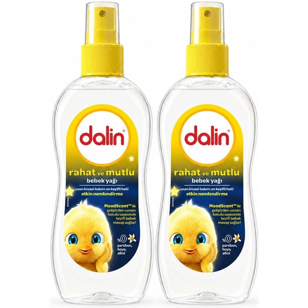 Dalin Bebek Yağı 200ML Sprey Rahat ve Mutlu (2 Li Set)