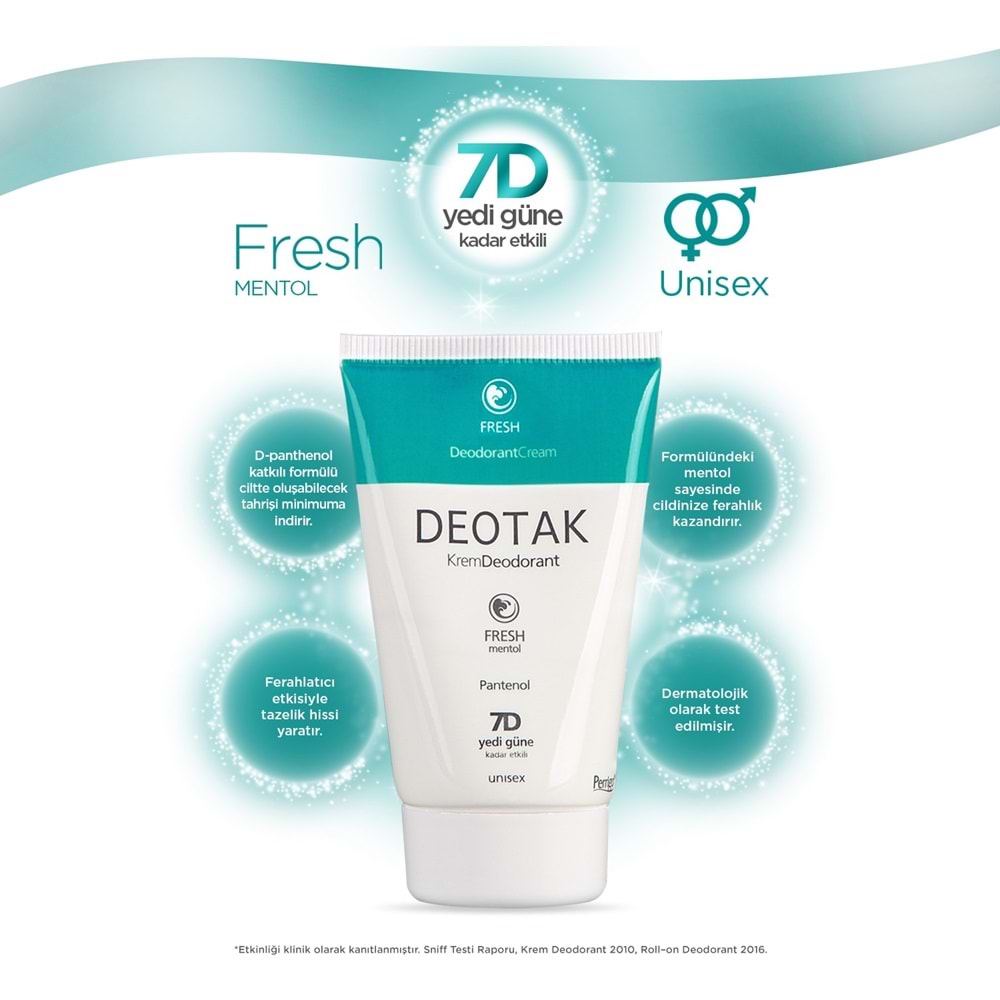 Deotak Krem Deodorant Unisex 35ML Fresh (Mentol) (2 Li Set)
