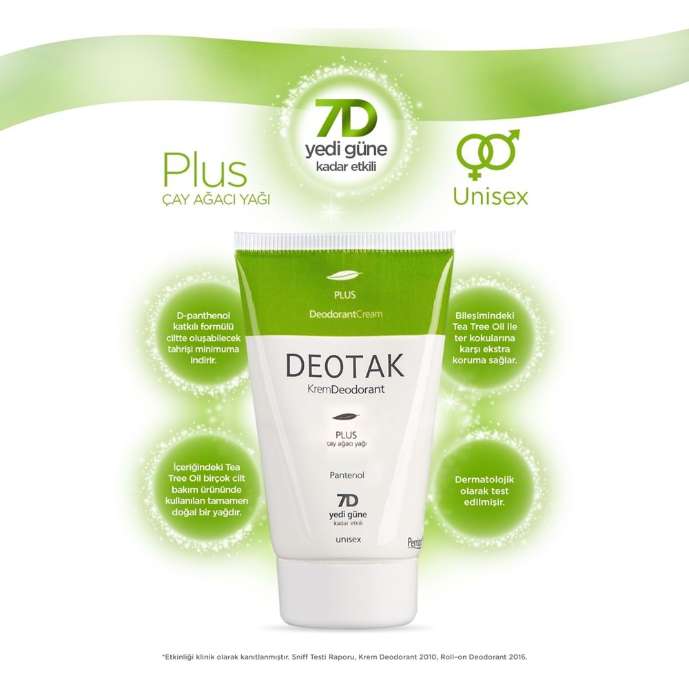 Deotak Krem Deodorant Unisex 35ML Plus (Çay Ağaçı Yağı) (5 Li Set)