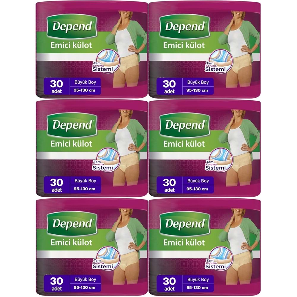 Depend Emici Külot Yetişkin Bezi Large - Büyük Kadın 180 Adet (6PK*30)