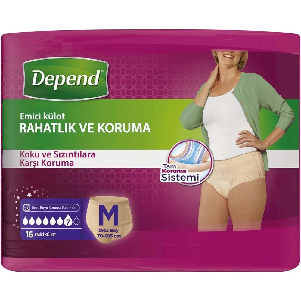 Depend Emici Külot Yetişkin Bezi Avantaj Pk Orta Kadın 48 Adet
