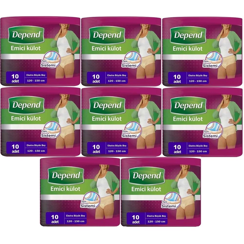 Depend Emici Külot Yetişkin Bezi XL - Extra Büyük Kadın 80 Adet (8PK*10)