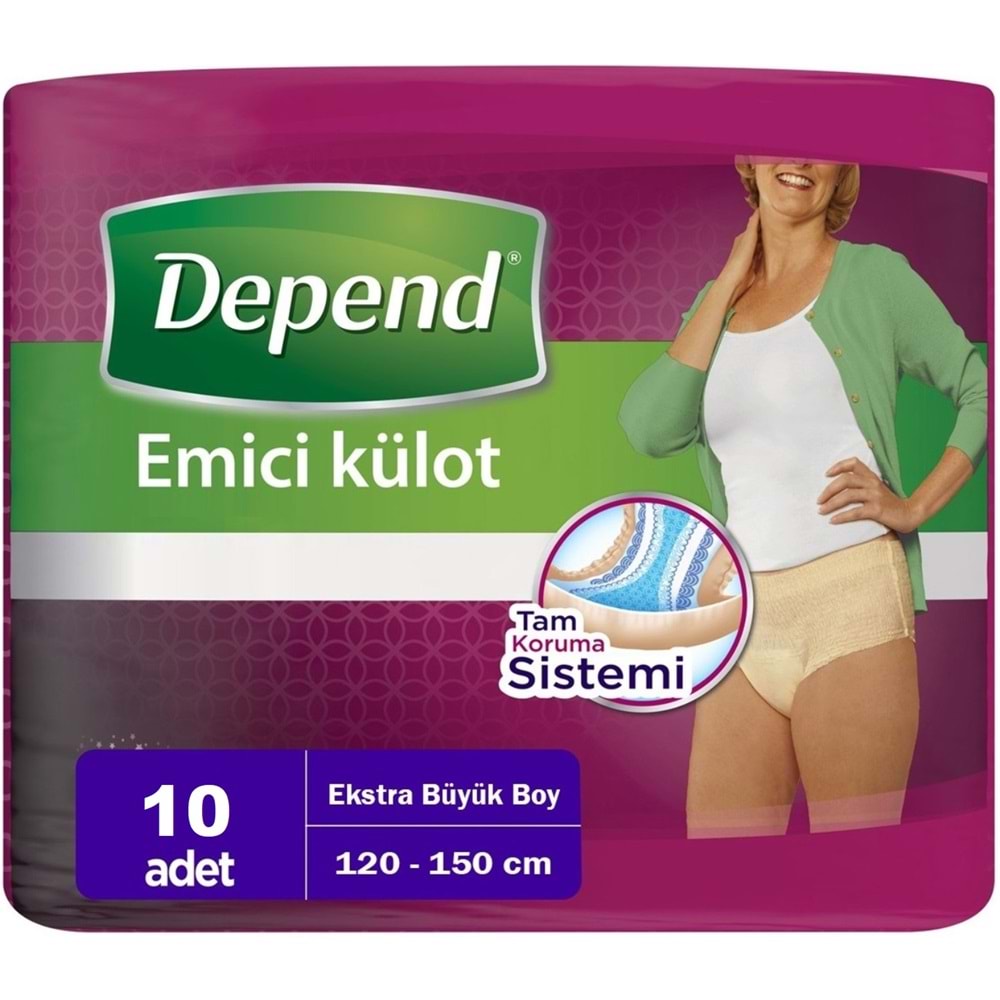 Depend Emici Külot Yetişkin Bezi XL - Extra Büyük Kadın 80 Adet (8PK*10)