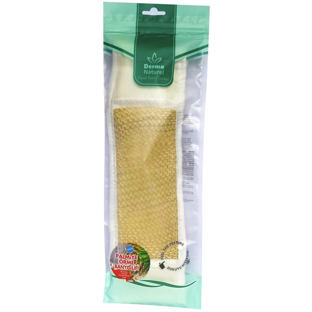 Derma Naturel Palmiye Örme İpli Banyo Kemeri (8*24CM) (5 Li Set)
