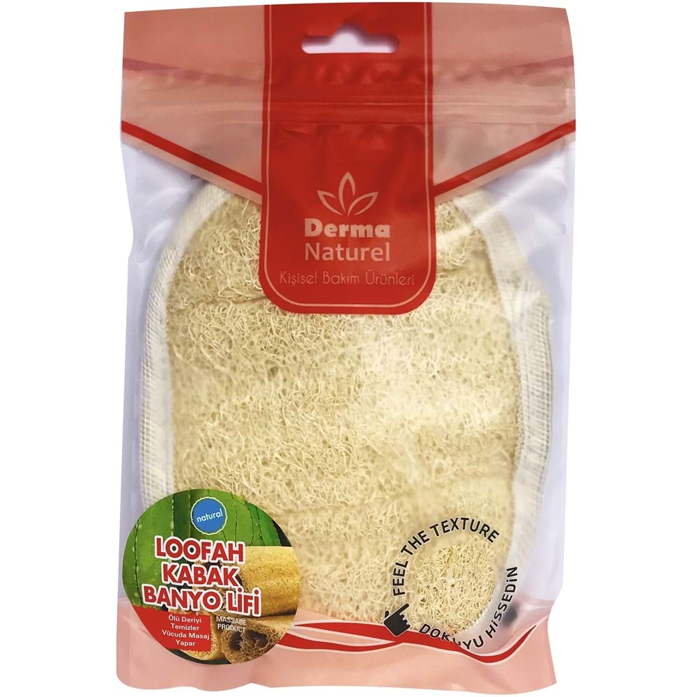 Derma Naturel Loofah Kabak Banyo ve Yüz Lifi (15*24CM) MS-10 (6 Lı Set)