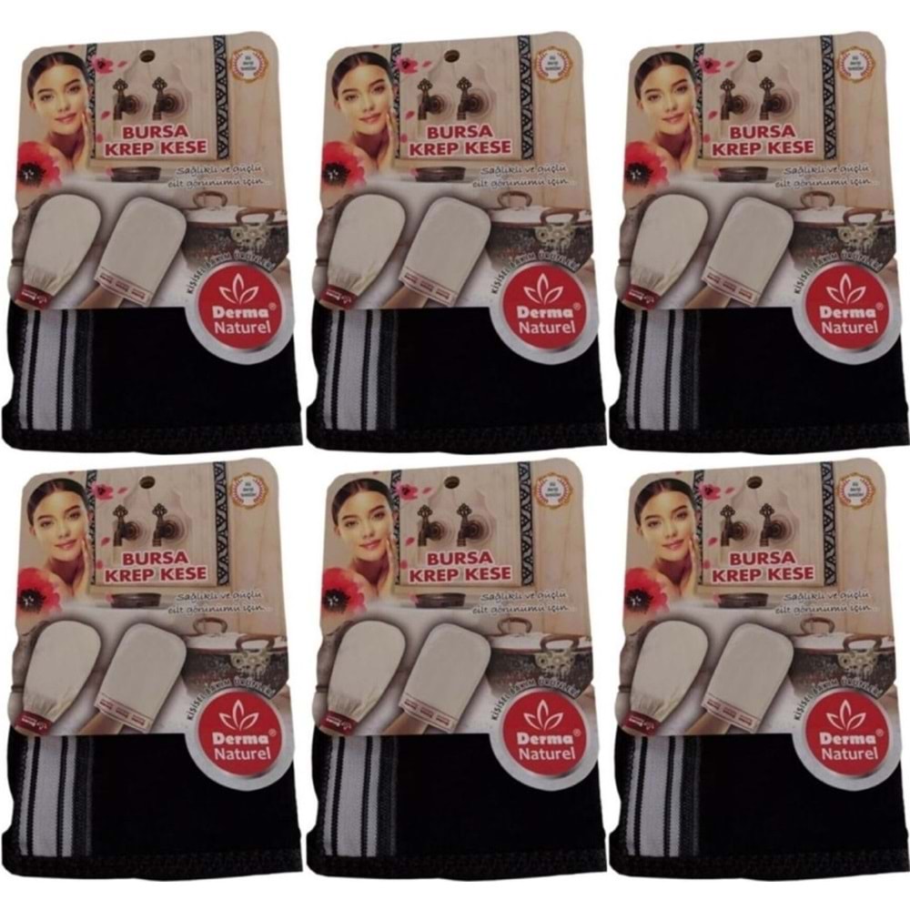 Derma Naturel Krep Kese - Siyah MS-28 (6 Lı Set)