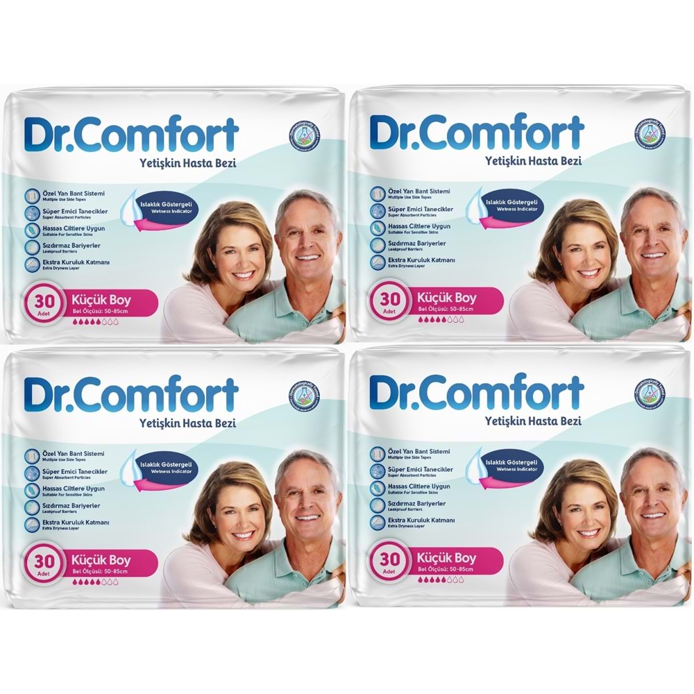 Dr.Comfort Yetişkin Bezi Bel Bantlı Tekstil Yüzeyli S - Küçük - Small 120 Adet