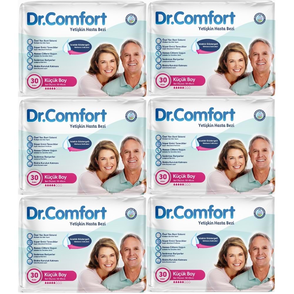 Dr.Comfort Yetişkin Bezi Bel Bantlı Tekstil Yüzeyli S - Küçük - Small 180 Adet