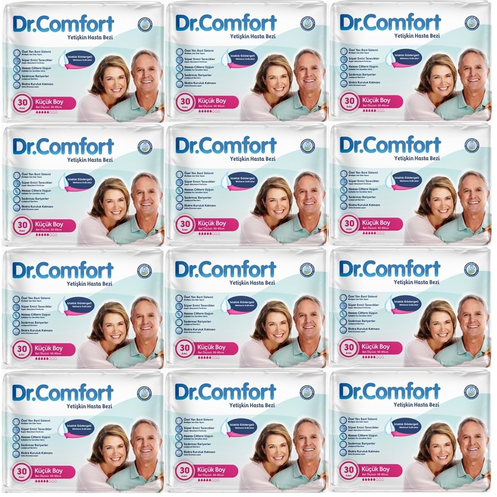 Dr.Comfort Yetişkin Bezi Bel Bantlı Tekstil Yüzeyli S - Küçük - Small 360 Adet