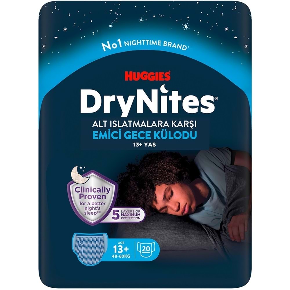 Drynites Emici Gece Külodu/Külot Bez Erkek 13+ Yaş (48-60KG) X Large 100 Adet Mega Pk (5PK*20)