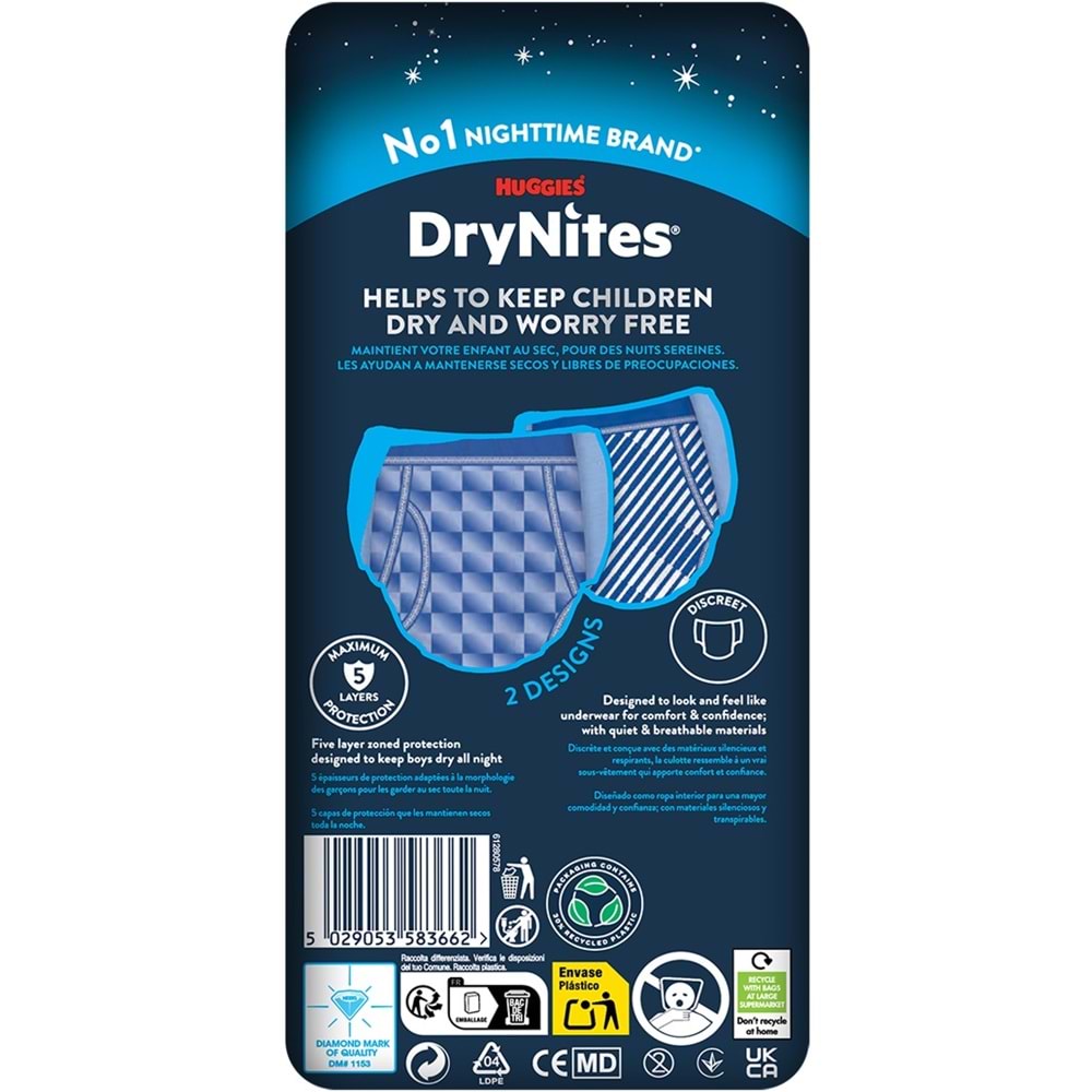 Drynites Emici Gece Külodu/Külot Bez Erkek 13+ Yaş (48-60KG) X Large 27 Adet (3PK*9)