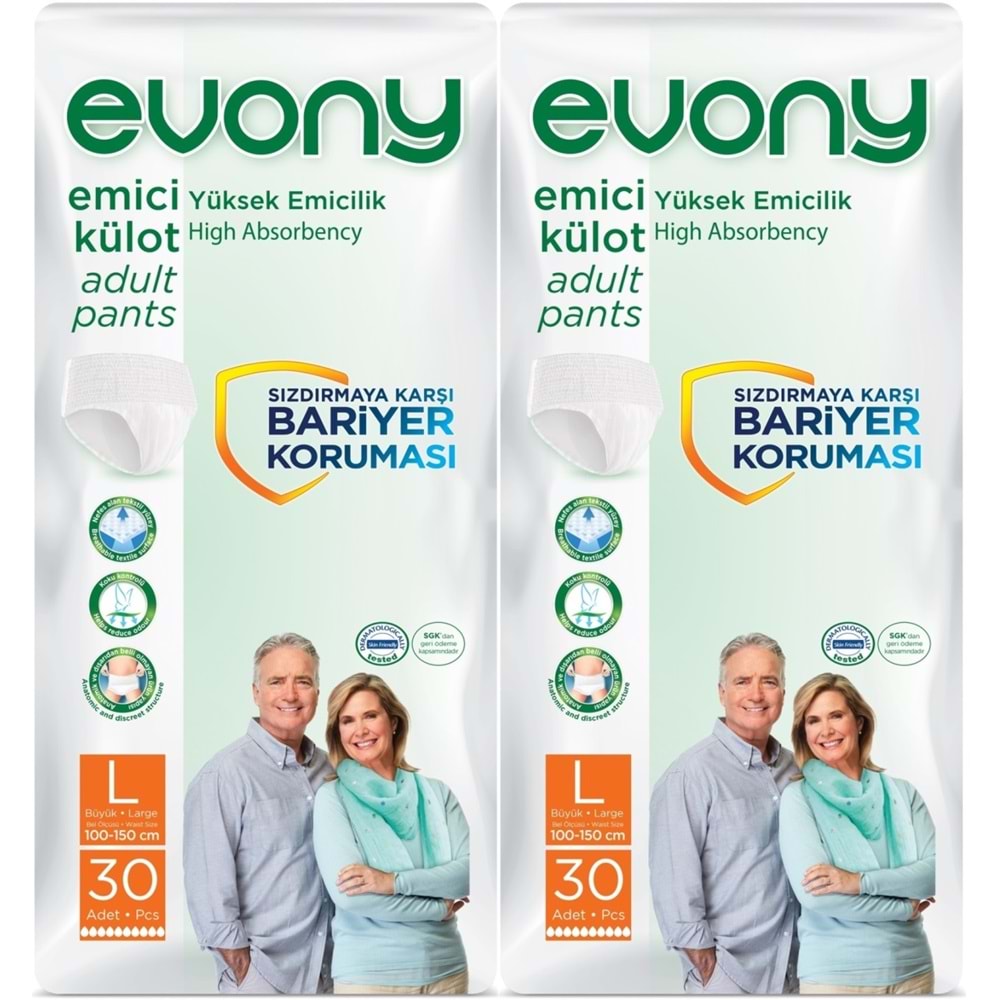 Evony Yetişkin Bezi Emici Külot L - Büyük - Large 60 Adet
