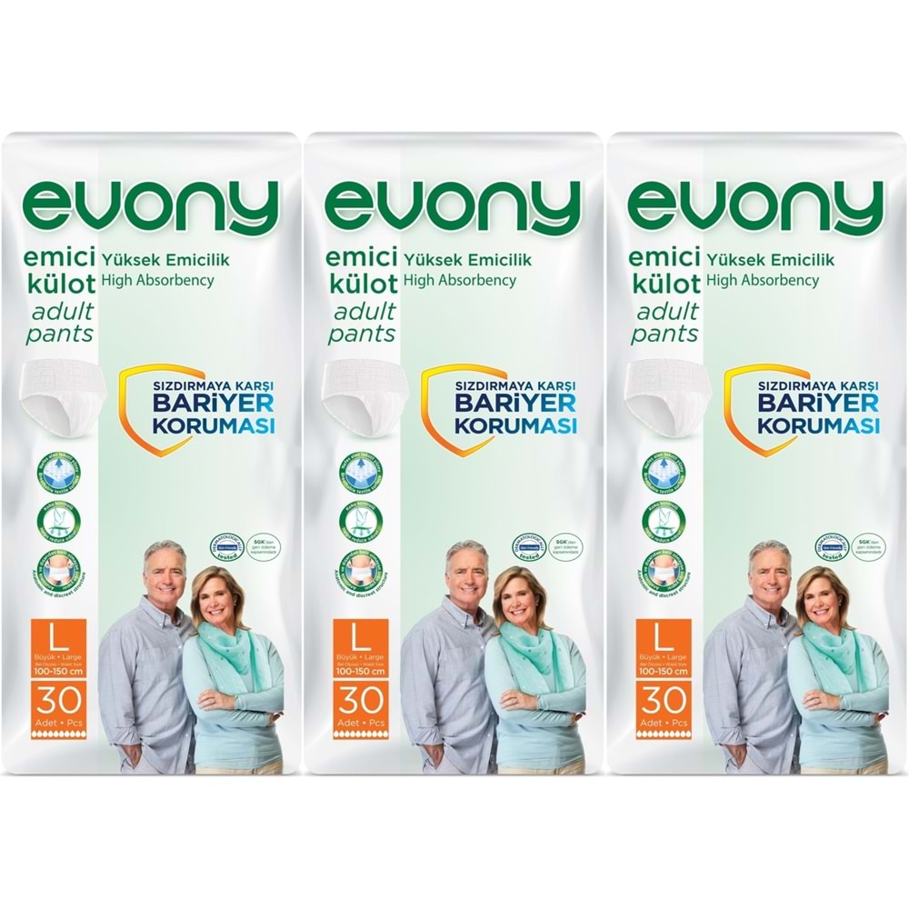 Evony Yetişkin Bezi Emici Külot L - Büyük - Large 90 Adet