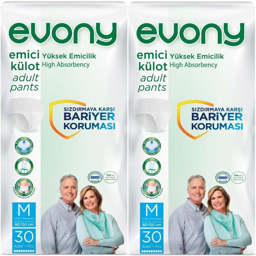 Evony Yetişkin Bezi Emici Külot M - Orta - Medium 60 Adet