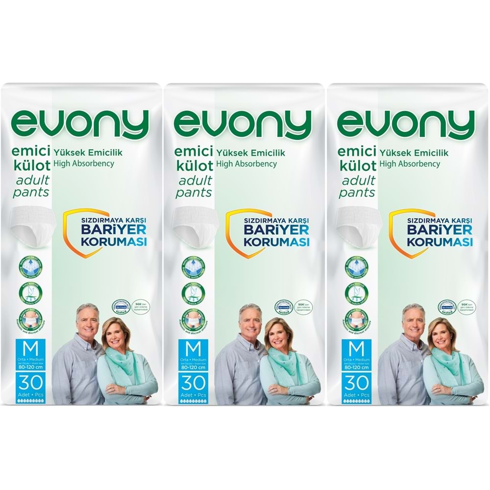 Evony Yetişkin Bezi Emici Külot M - Orta - Medium 90 Adet