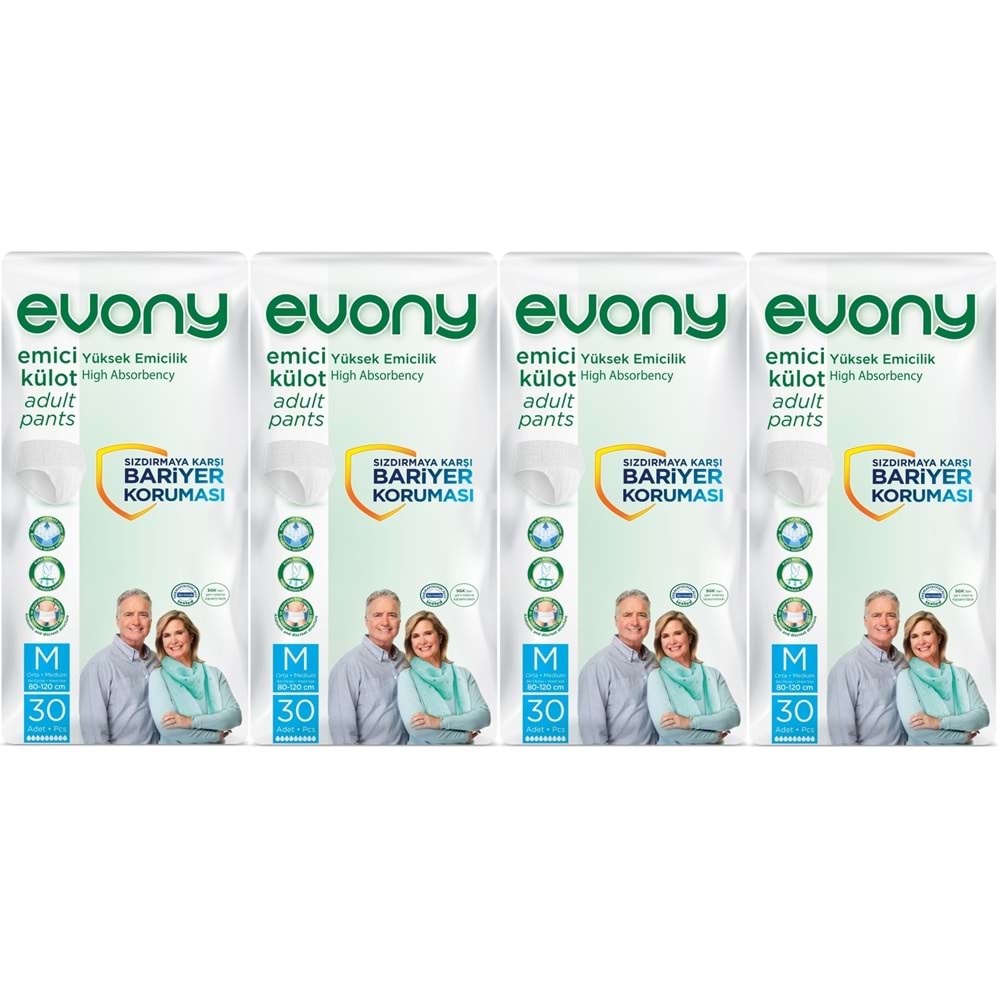 Evony Yetişkin Bezi Emici Külot M - Orta - Medium 120 Adet (4PK*30)