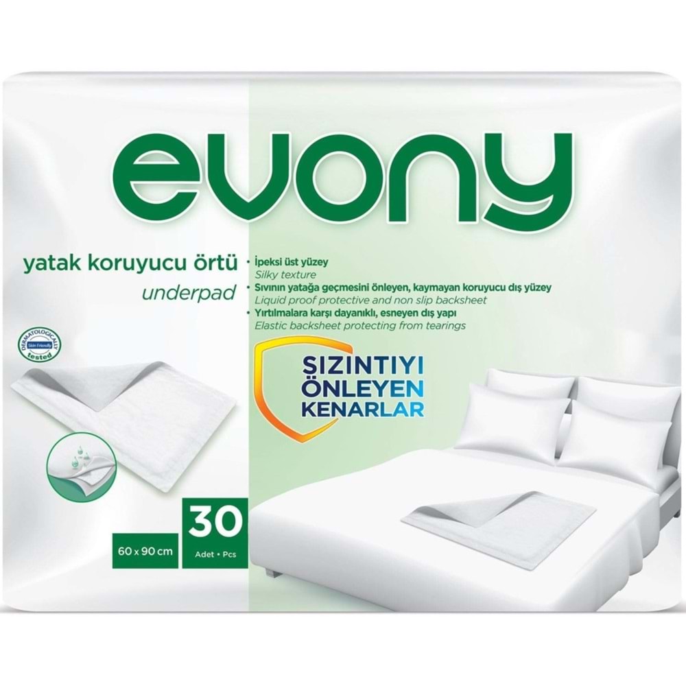 Evony Premium Yetişkin Bezi Bel Bantlı Tekstil Yüzey Büyük 120 Adet+Yatak Koruyucu Örtü 60 Ad