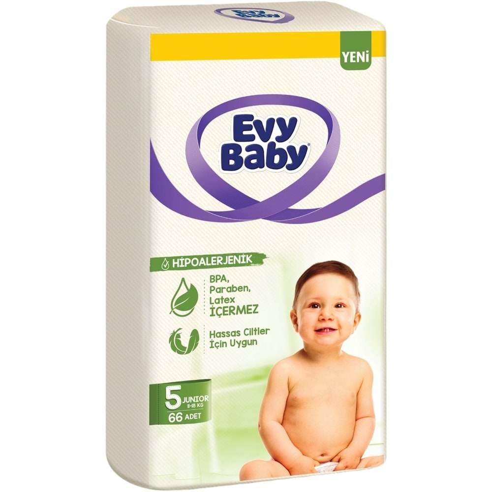 Evy Baby Bebek Bezi 5 Beden 11-18 KG Junior 132 Adet Ekonomik Süper Fırsat Pk