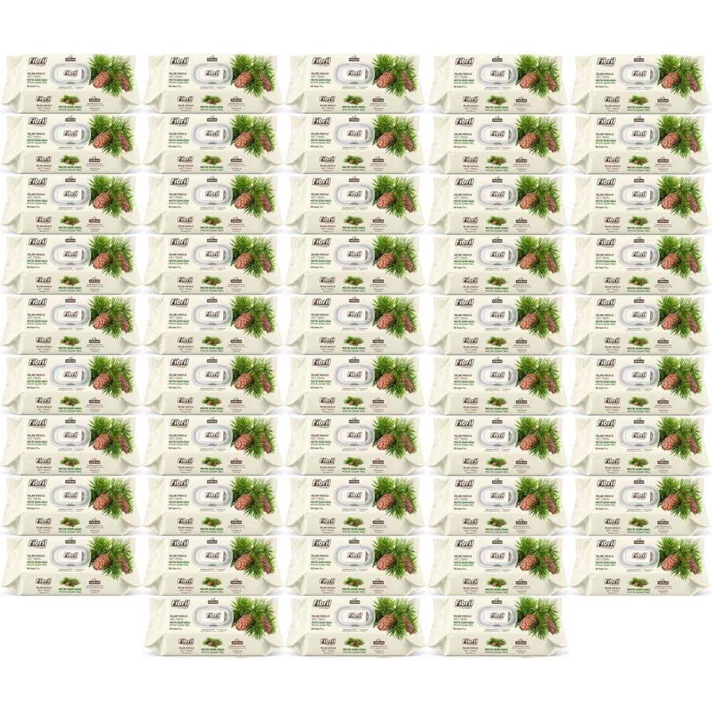 Fibril Islak Havlu Mendil 90 Yaprak Mistik Sedir Ağacı Plastik Kapaklı (48 Li Set) 4320 Yaprak