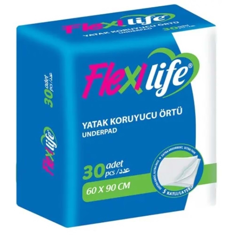 Flexi Life Yetişkin Alt Açma Yatak Koruyucu Örtü 60*90CM Klasik 150 Adet (5PK*30)