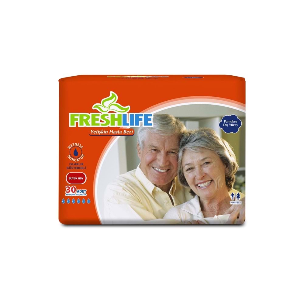 FreshLife Yetişkin Bezi Bel Bantlı L - Large - Büyük 90 Adet (3PK*30)