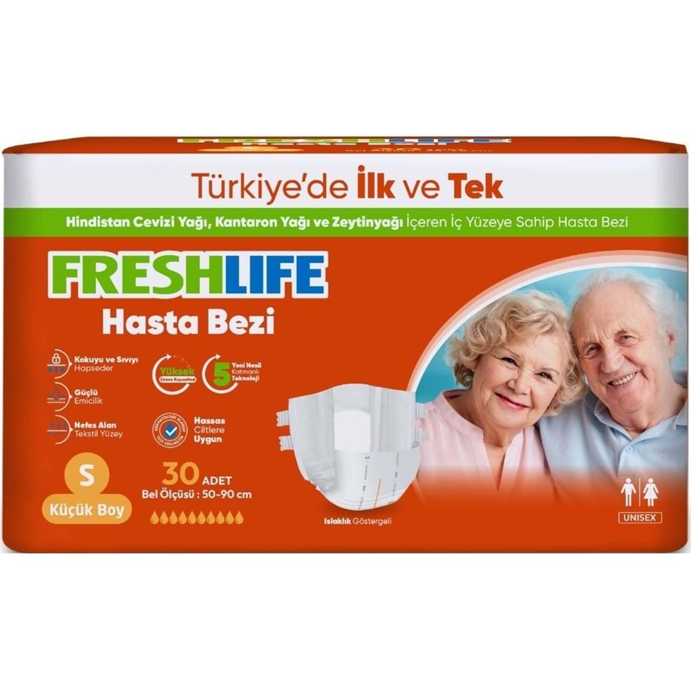 FreshLife Yetişkin Bezi Bel Bantlı S - Küçük - Small 90 Adet (3PK*30)