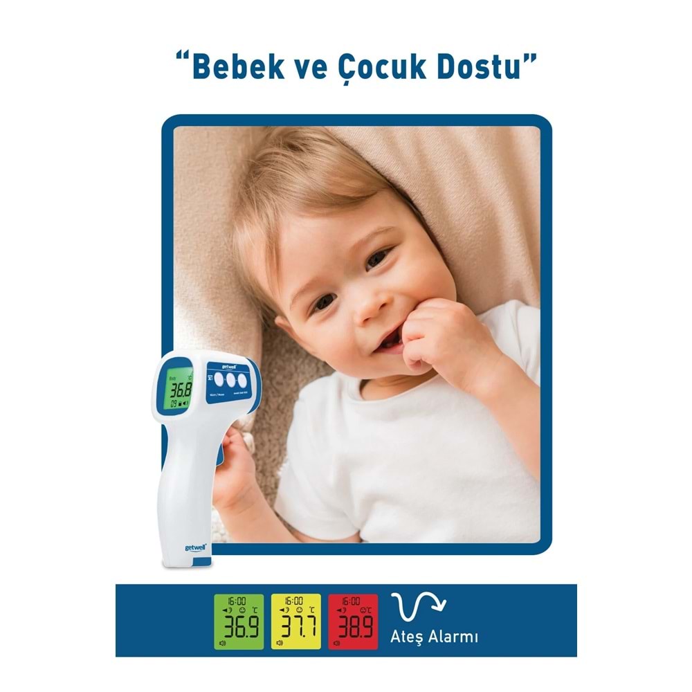 Getwell (Avantaj Pk 2) Ateş Ölçer Kızıl Ötesi Alından - Temassız / Üst Koldan Tansiyon Ölçme Aleti