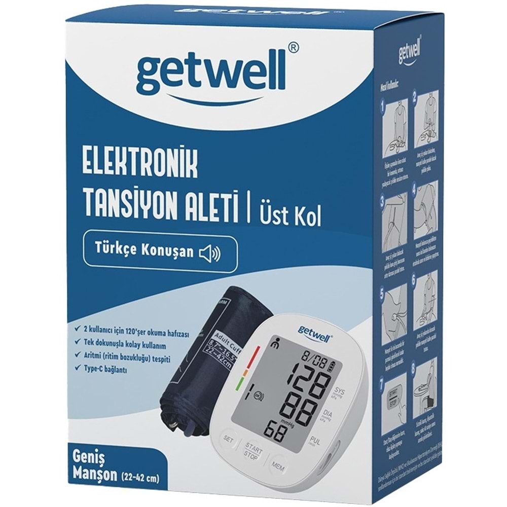 Getwell (Avantaj Pk 4) Üst Koldan Tansiyon Aleti - Ateş Ölçer, Temassız - Nebulizatör Şarjlı