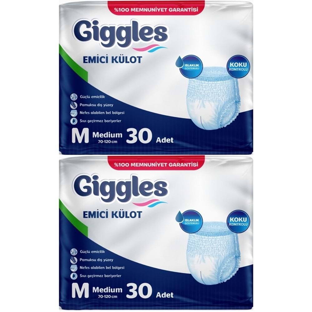 Giggles Yetişkin Bezi Emici Külot M-Orta Medium 60 Adet (2PK*30)