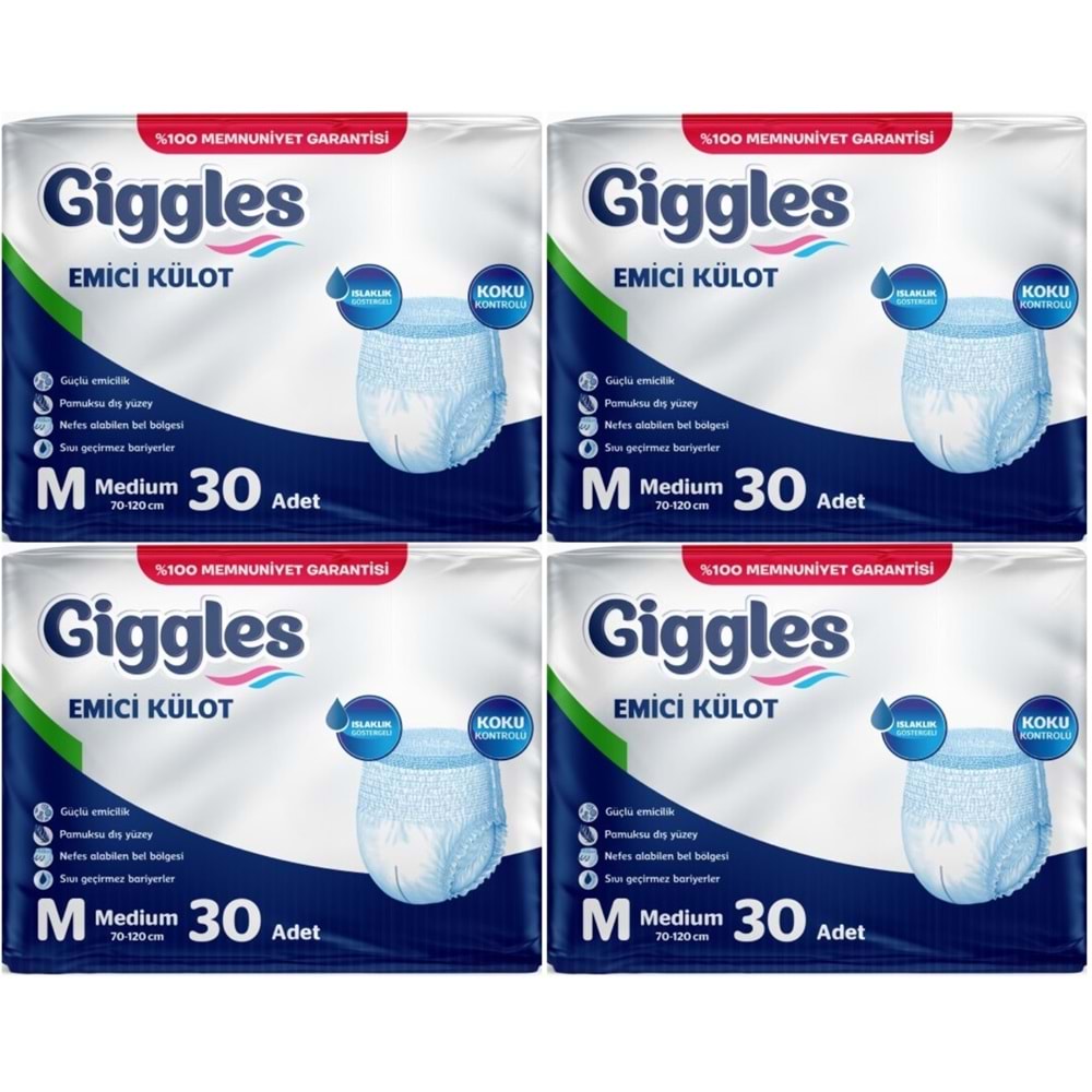 Giggles Yetişkin Bezi Emici Külot M-Orta Medium 120 Adet (4PK*30)