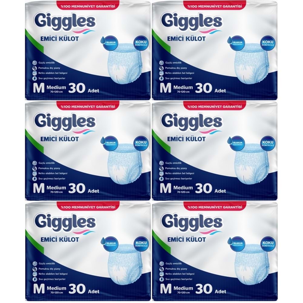 Giggles Yetişkin Bezi Emici Külot M-Orta Medium 180 Adet (6PK*30)
