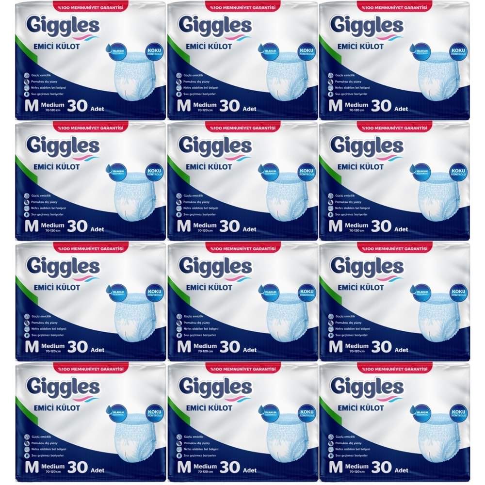 Giggles Yetişkin Bezi Emici Külot M-Orta Medium 360 Adet (12PK*30)