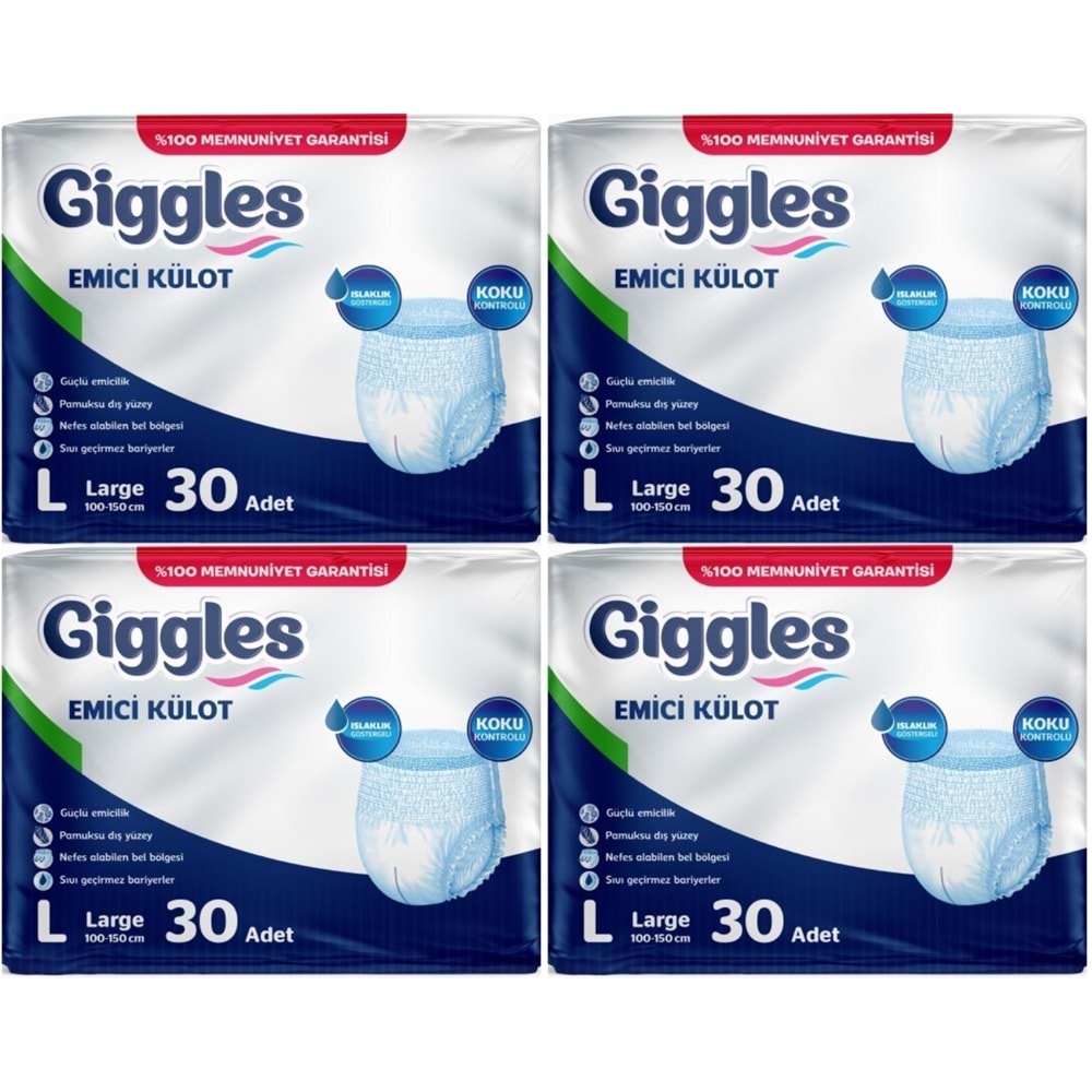 Giggles Yetişkin Bezi Emici Külot L-Büyük 120 Adet (4PK*30)